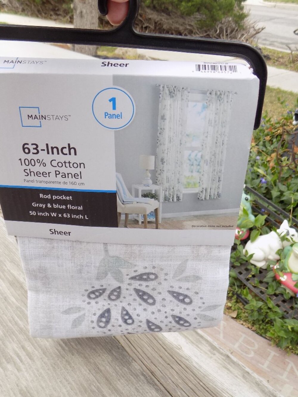 SHEER CURTAINS 100 % COTTON  MAINSTAIN NEW UN OPEN 63 IN Single Panel *